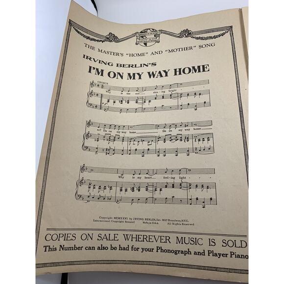 Antique Irving Berlin's, Just A Little Longer, 1926 sheet music #23. Nice! - Picture 4 of 9